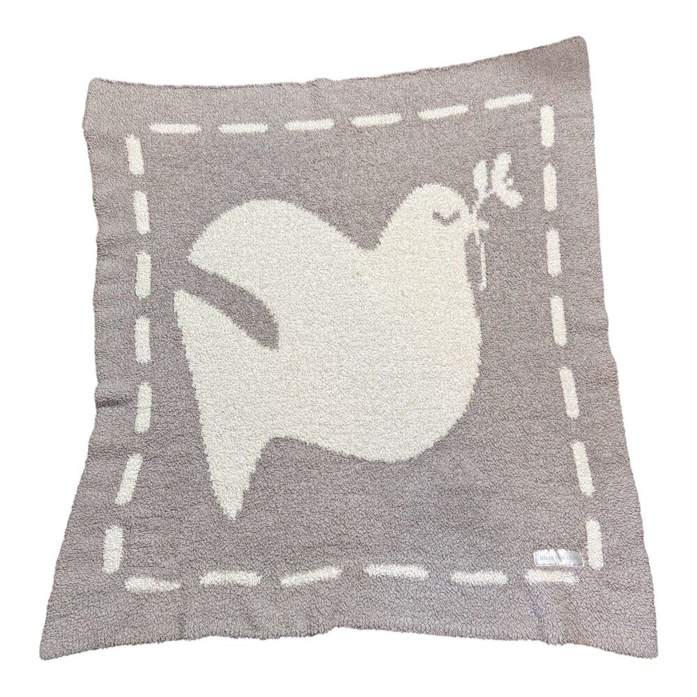 Barefoot Dreams CozyChic Covered in Prayer Baby Blanket Cream Gray